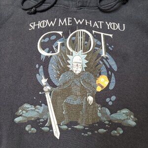 Rick & Morty Hoodie Game of Thrones Rare Collab Delta Tag Show Me What You GOT